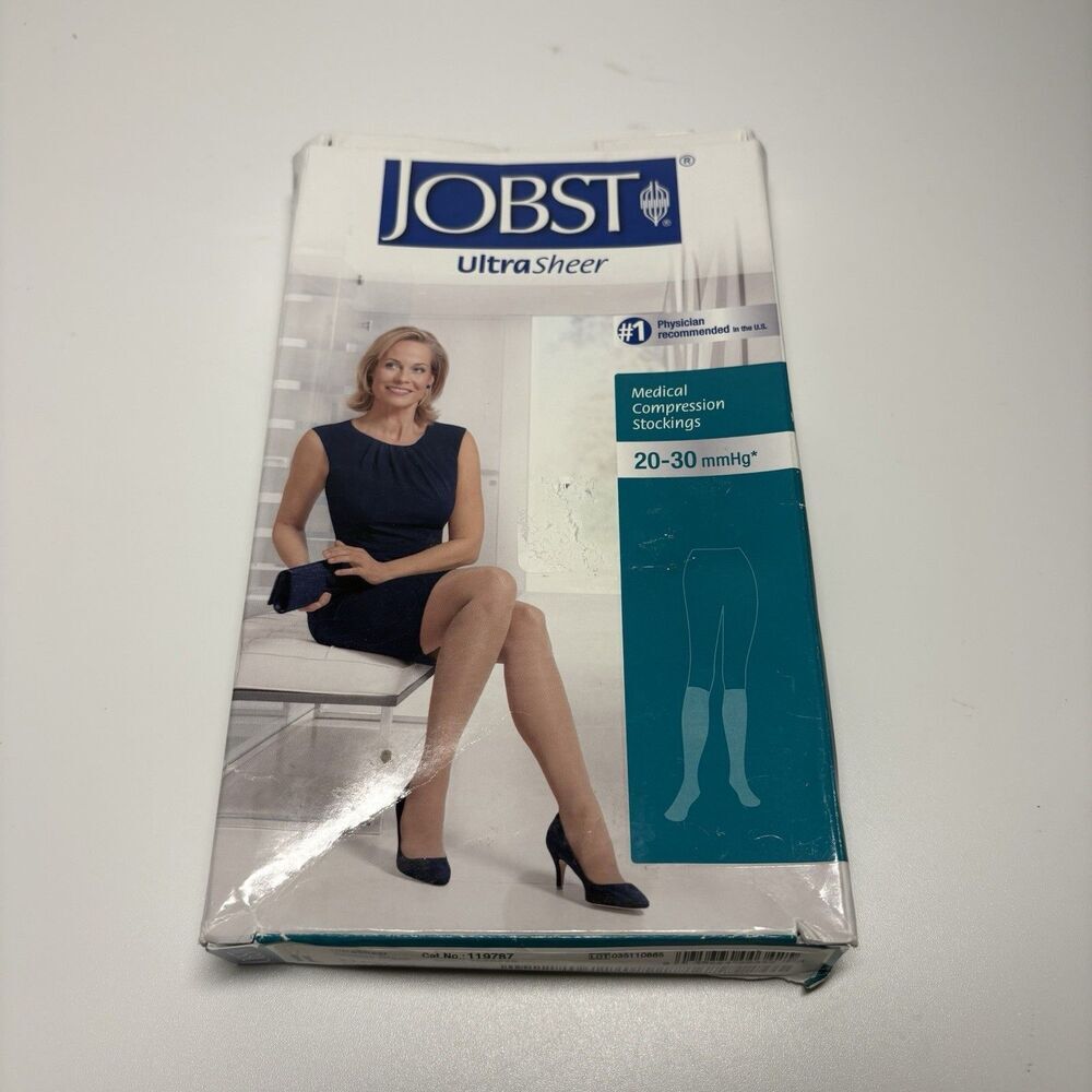 Jobst Ultrasheer Black 20-30 mmHg X-Large Knee Open Toe Compression Stockings